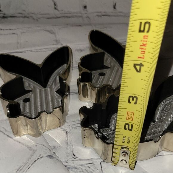 Rare Vintage Playboy bunny chrome ashtrays zipper spirograph set of 3 vintage - Picture 3 of 5